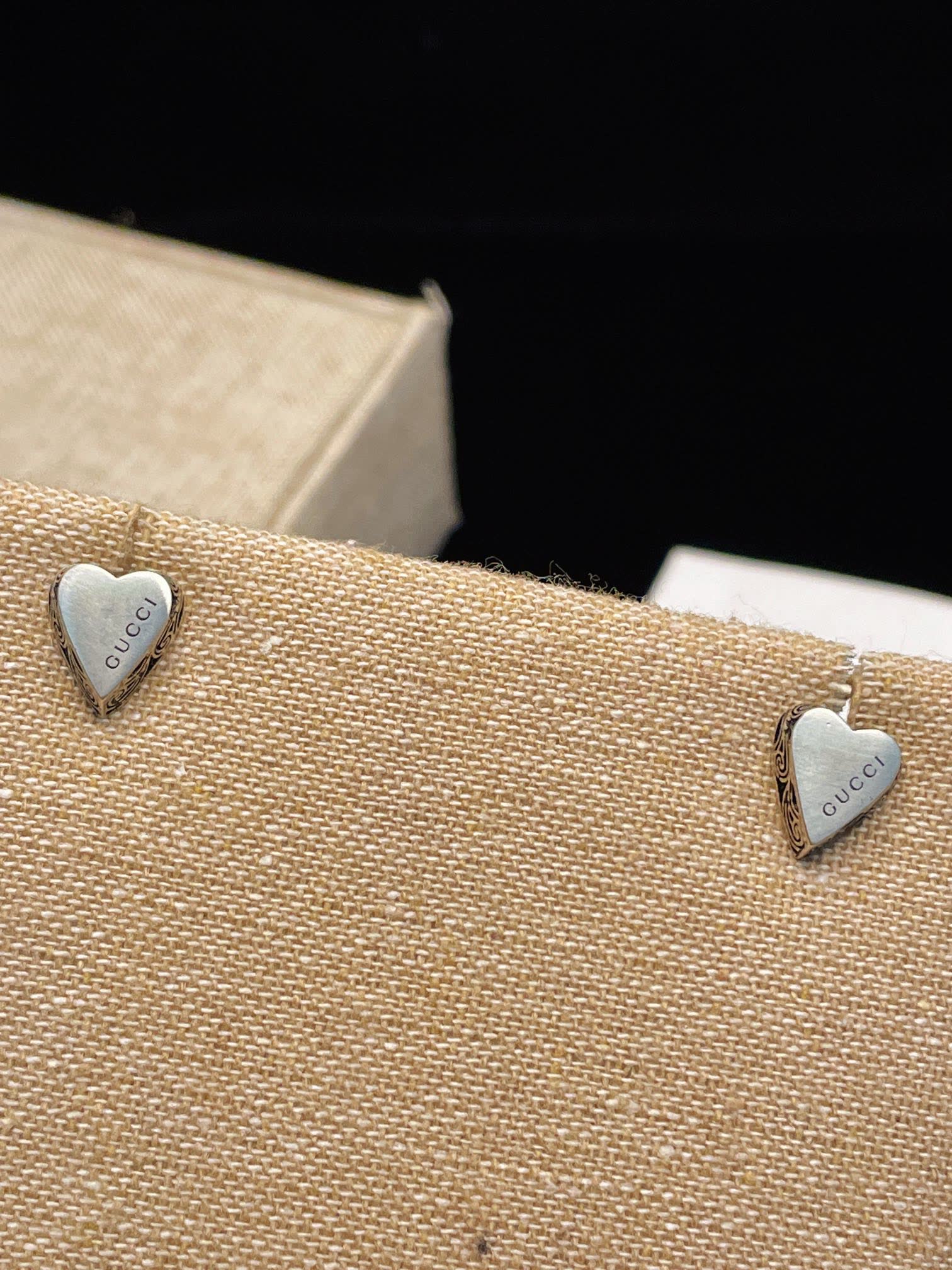 Gucci Silver Heart Earrings