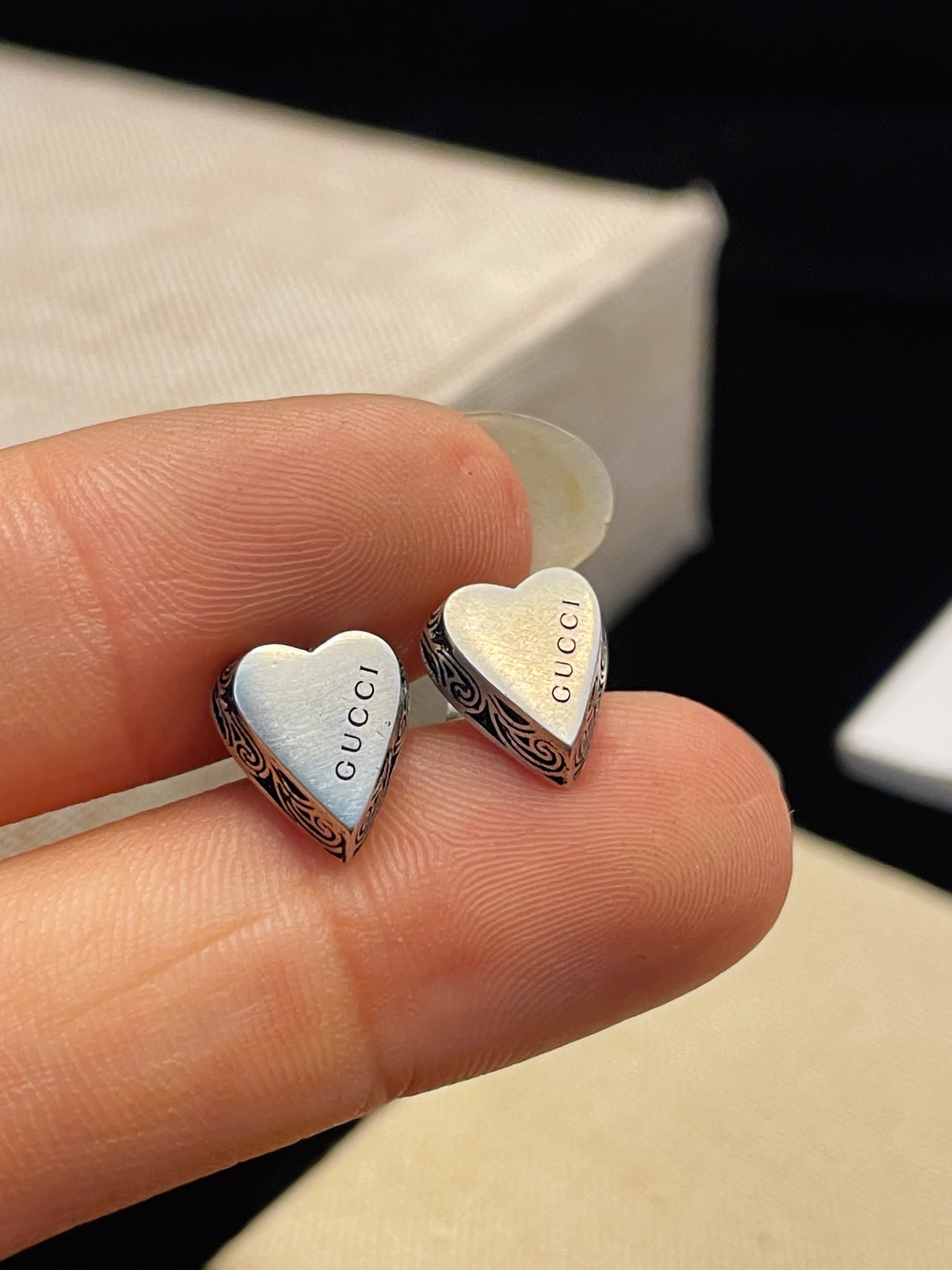Gucci Silver Heart Earrings Gucci Silver Heart Earrings