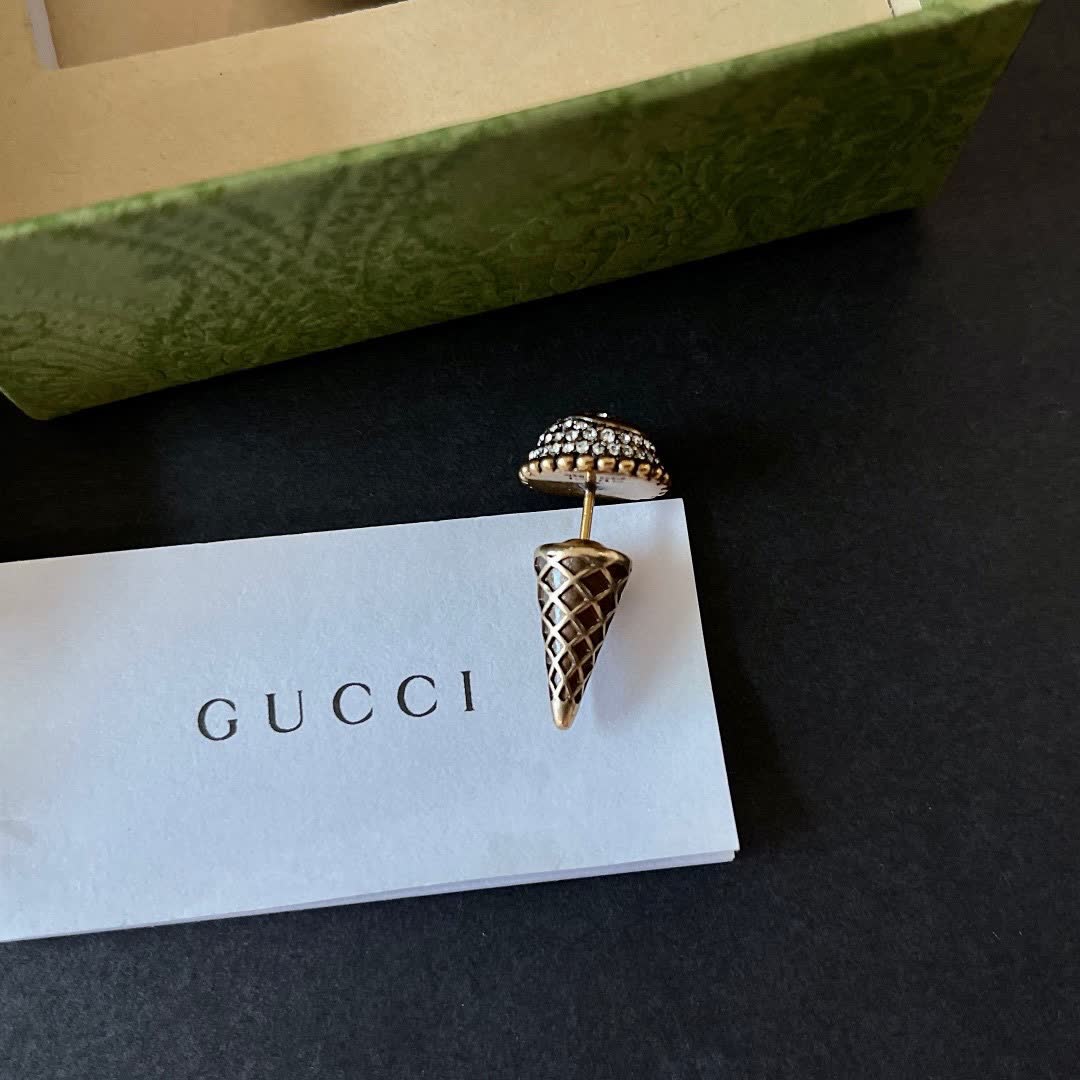 Gucci Elegant Silver Hoop Earrings with Crystal Accents