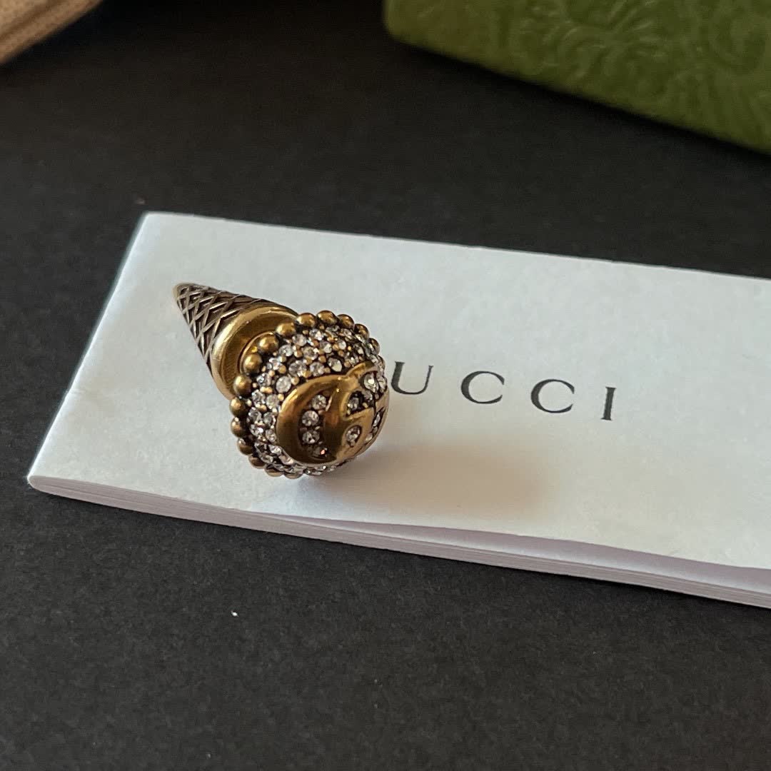 Gucci Elegant Silver Hoop Earrings with Crystal Accents