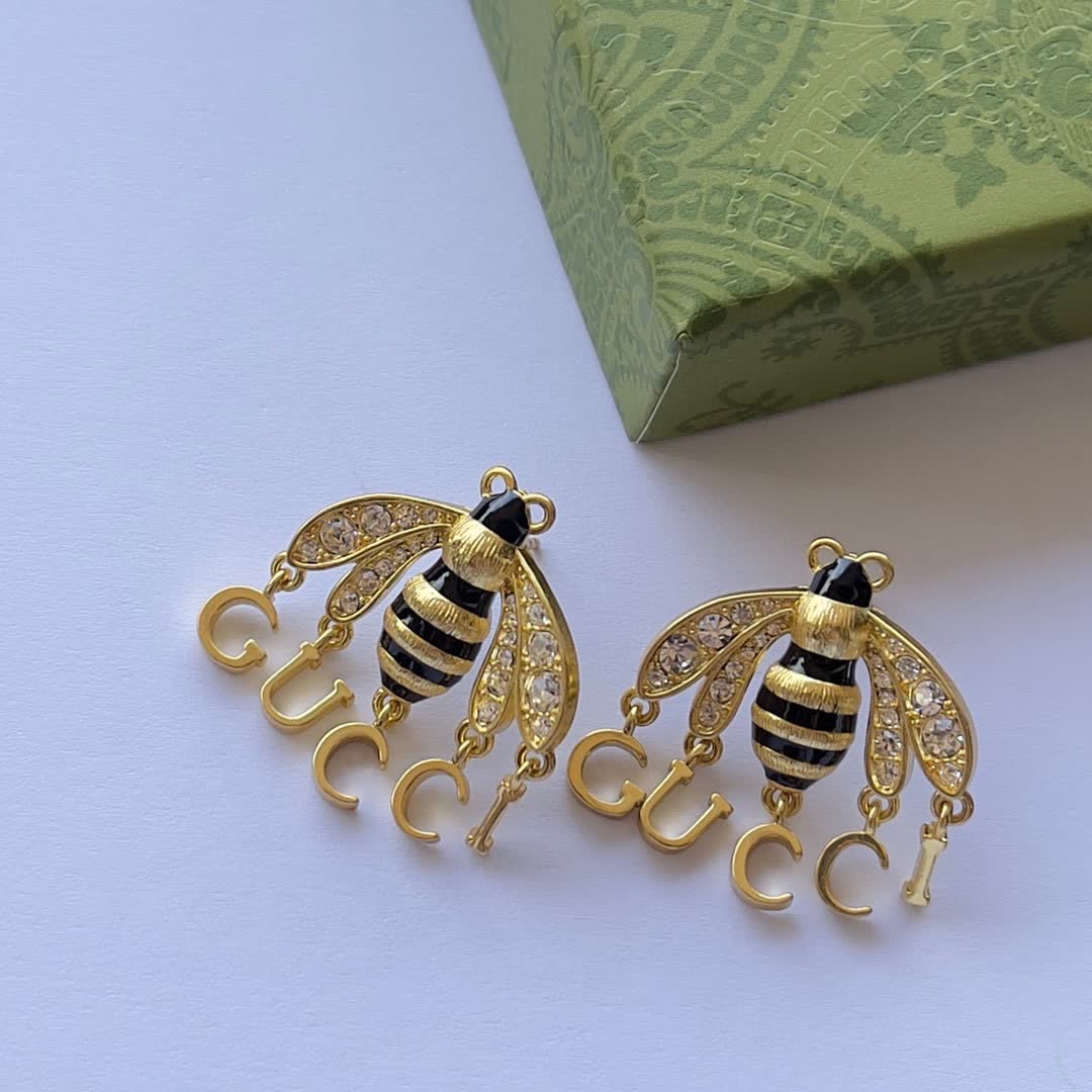 Gucci Gold Bee Earrings