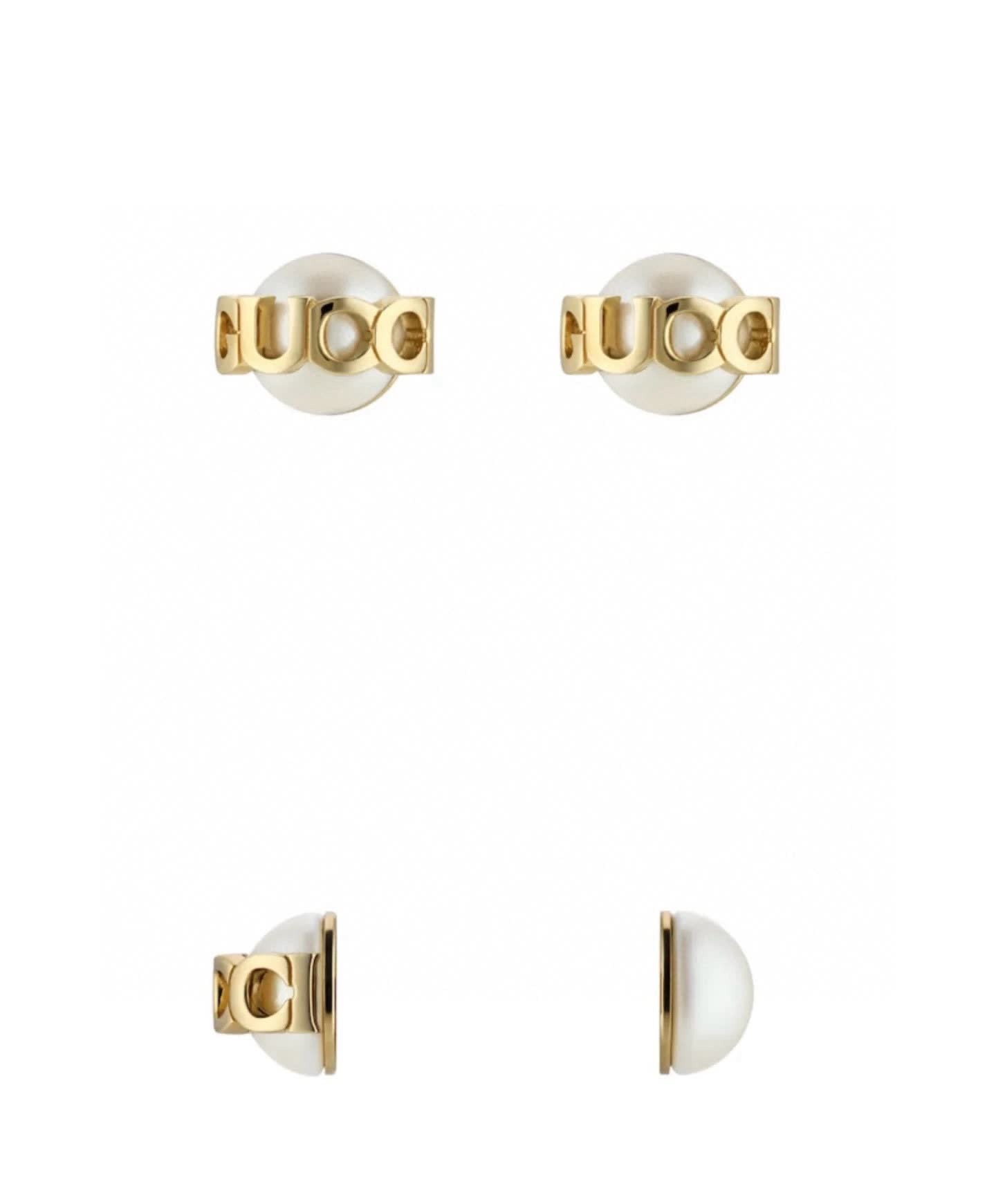 Gucci Gold Pearl Stud Earrings