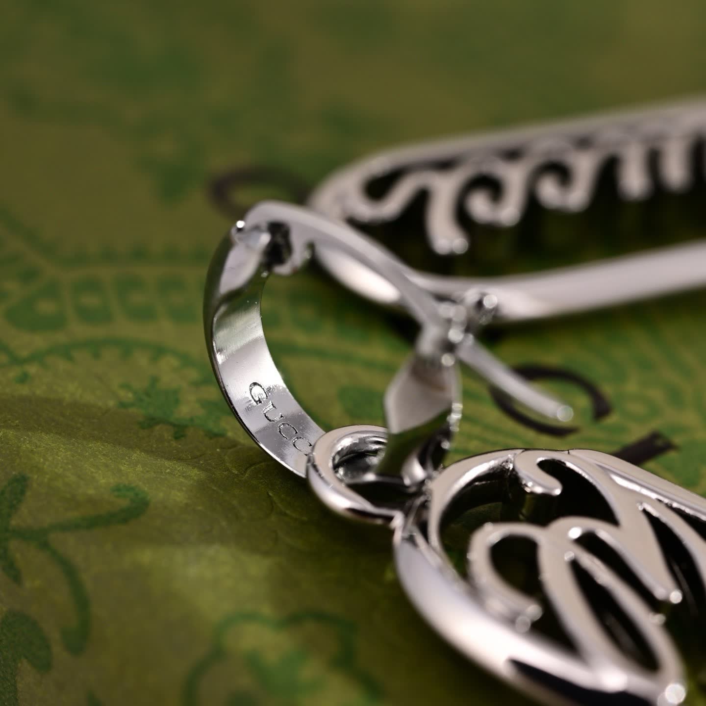 Gucci Silver 'GG' Logo Earrings