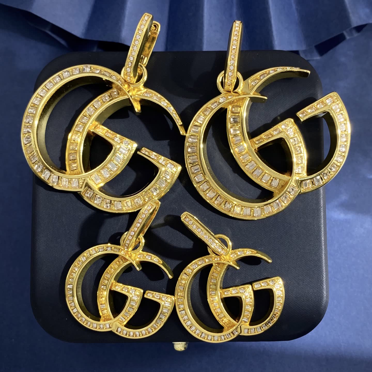 Gucci Gold Tone 'GG' Logo Earrings