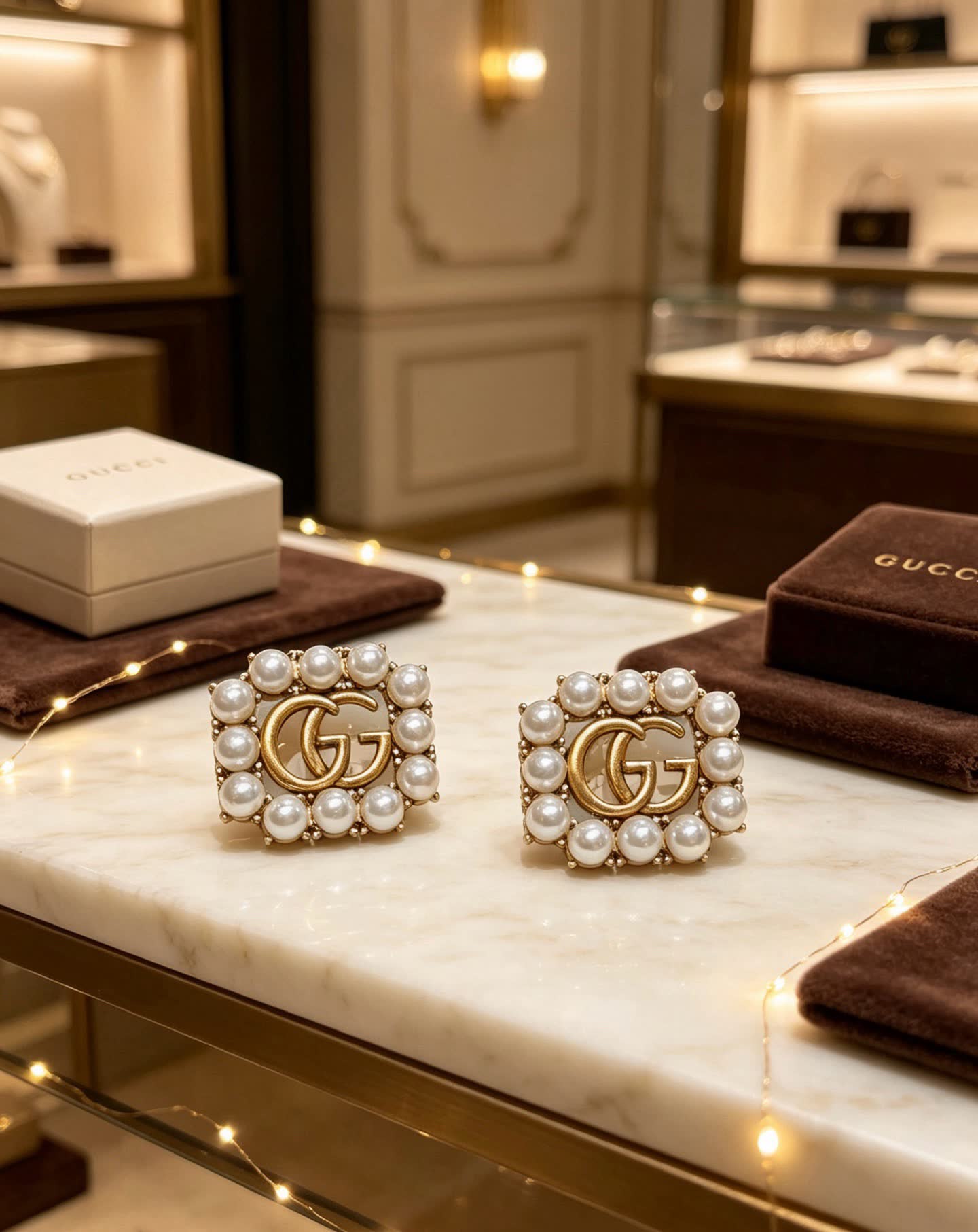 Gucci Pearl Stud Earrings