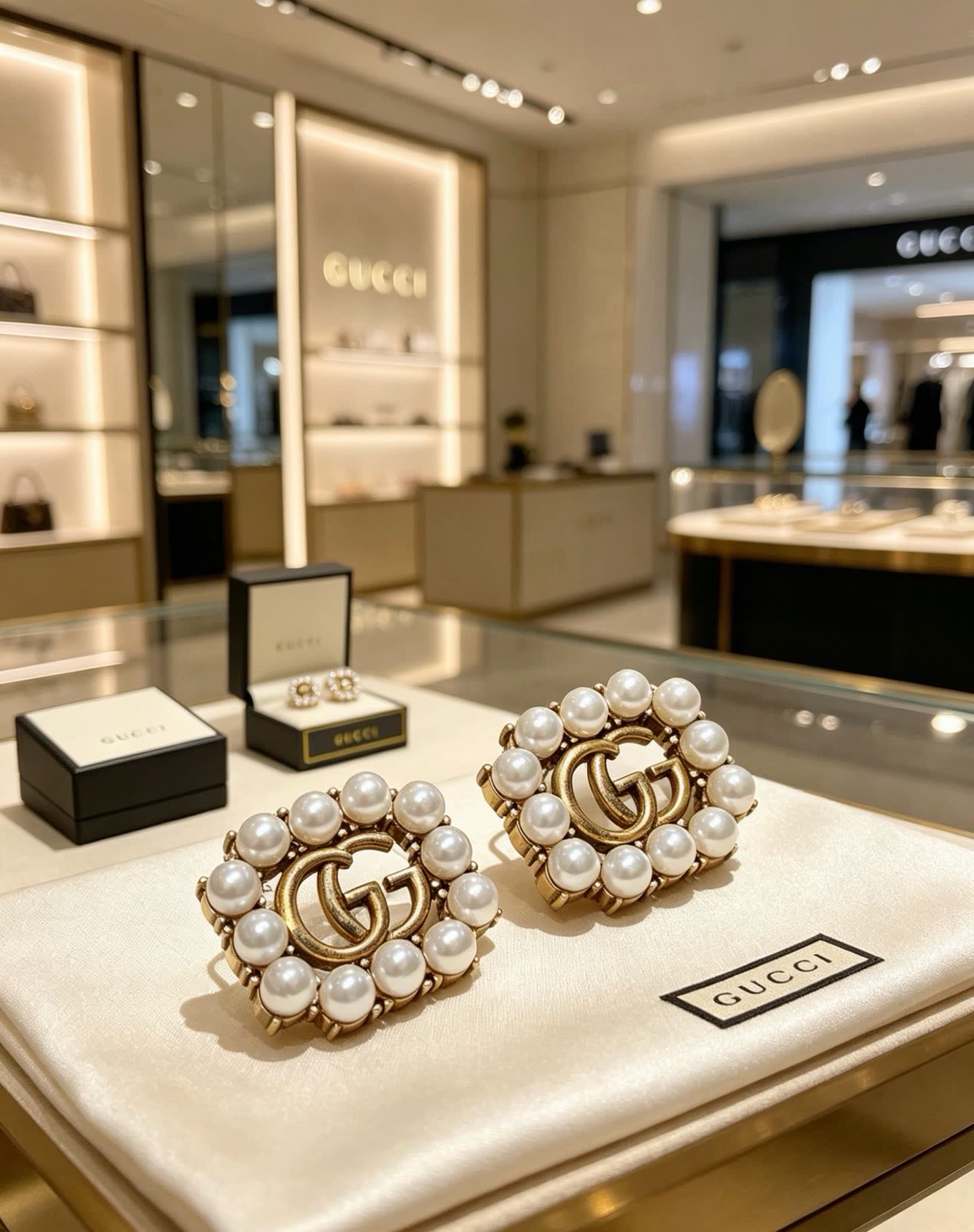 Gucci Pearl Stud Earrings