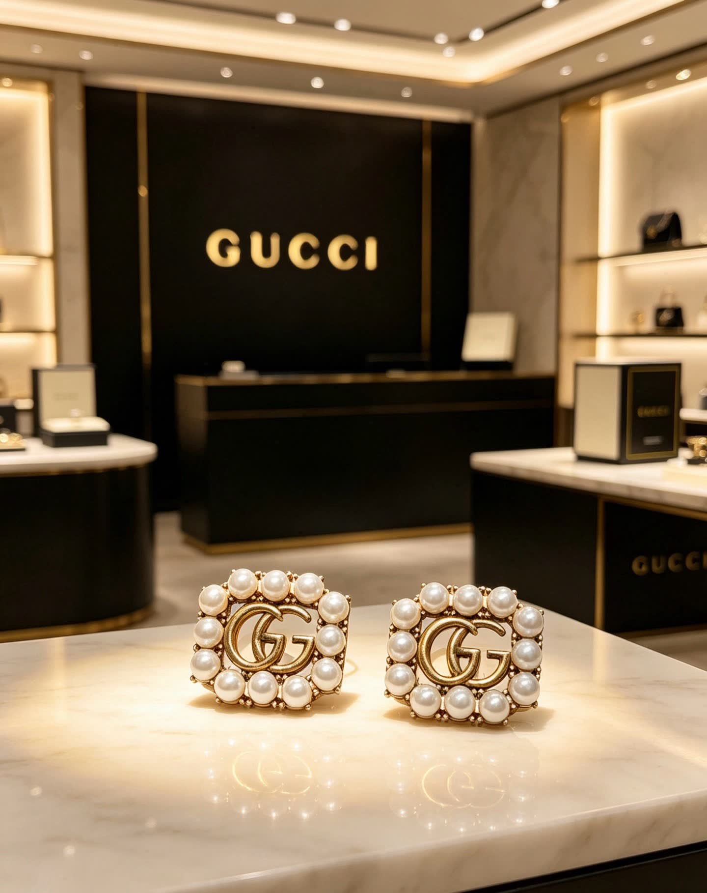 Gucci Pearl Stud Earrings