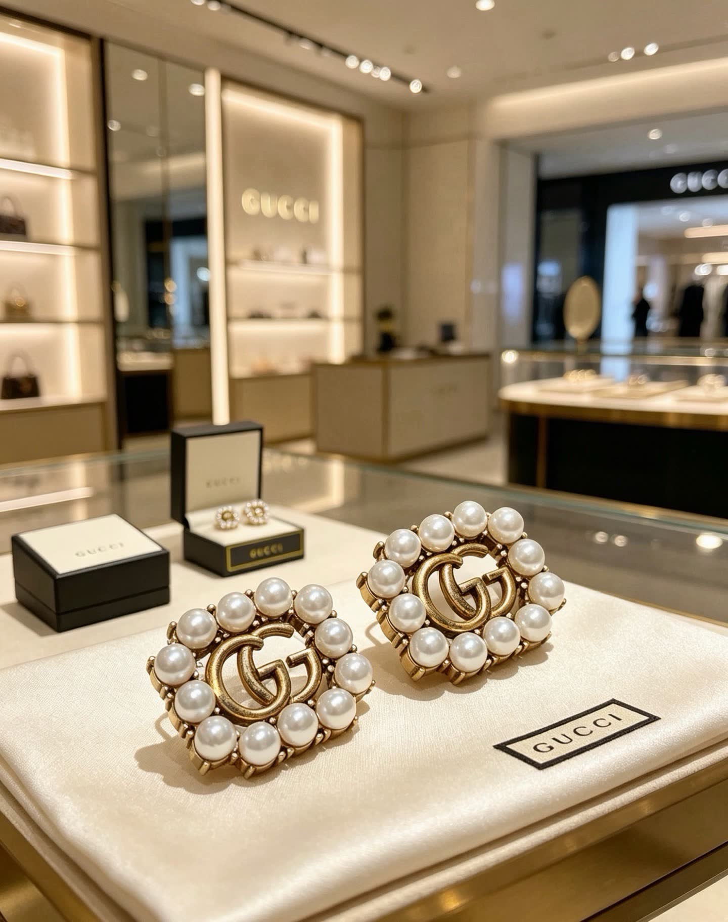 Gucci Pearl Stud Earrings