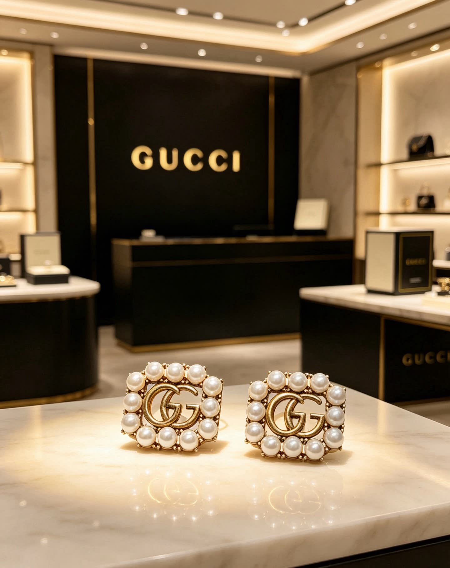 Gucci Pearl Stud Earrings