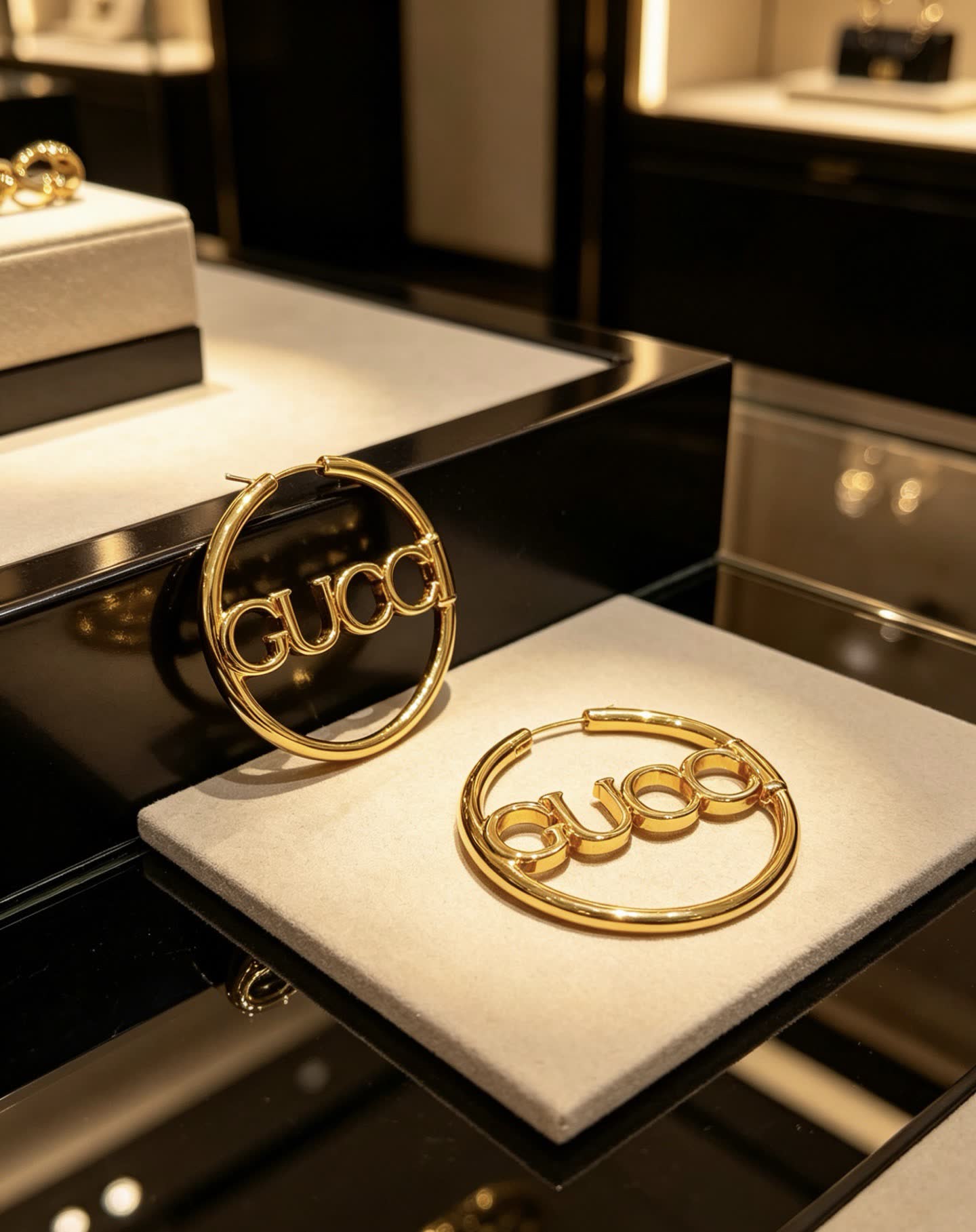 Gucci Logo Hoop Earrings