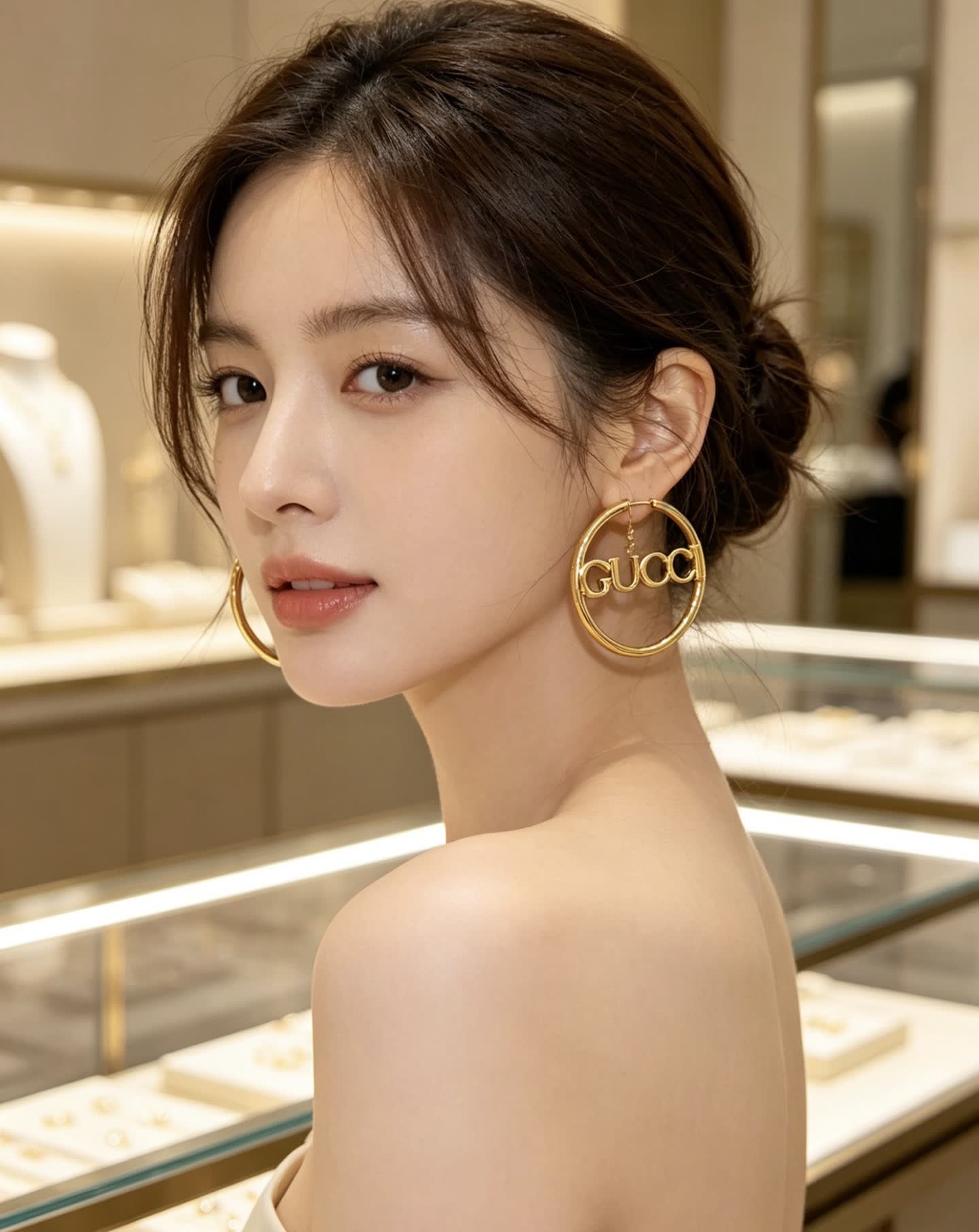 Gucci Logo Hoop Earrings