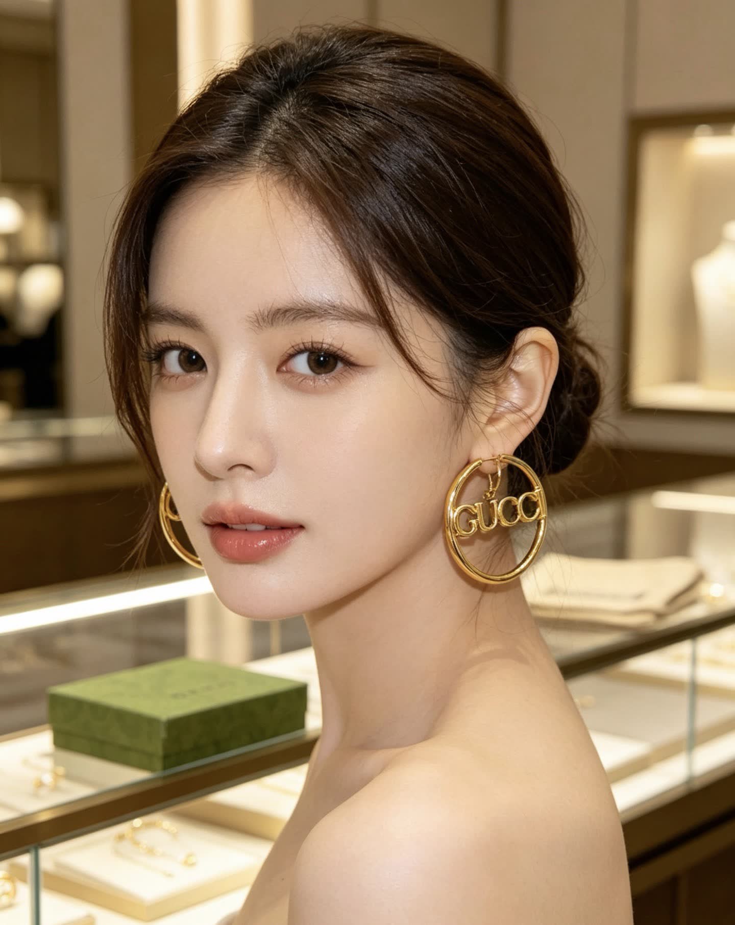 Gucci Logo Hoop Earrings