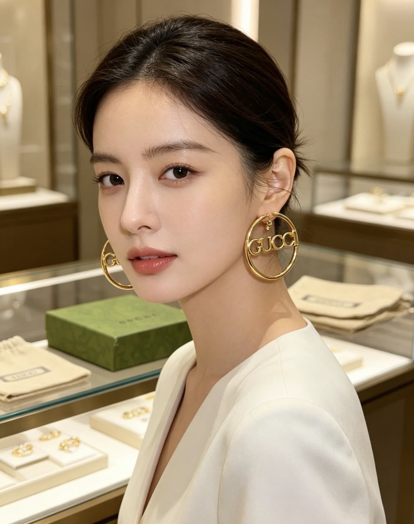 Gucci Logo Hoop Earrings