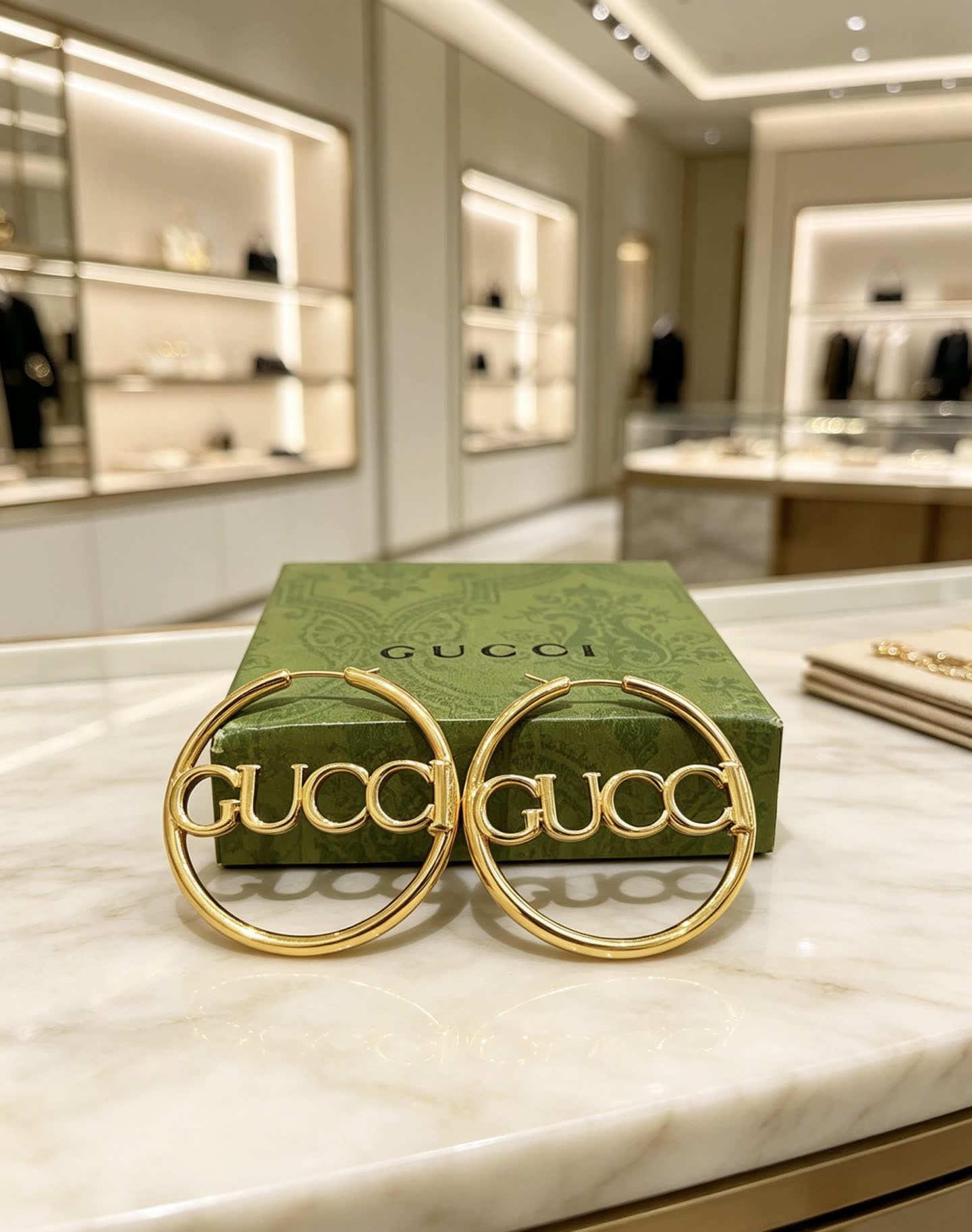 Gucci Logo Hoop Earrings