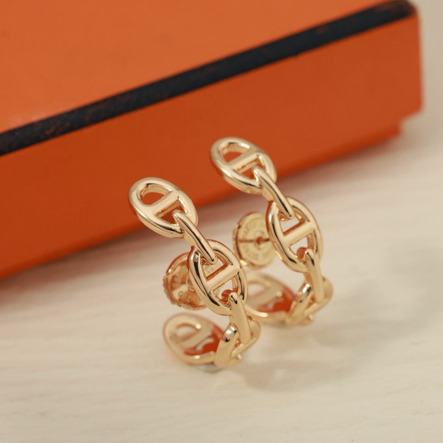 Hermes Silver Hoop Earrings