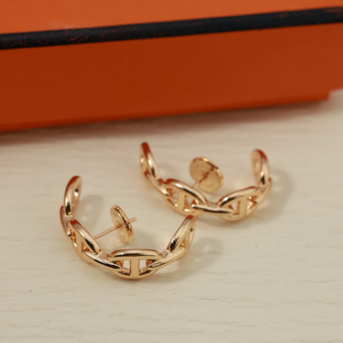 Hermes Silver Hoop Earrings