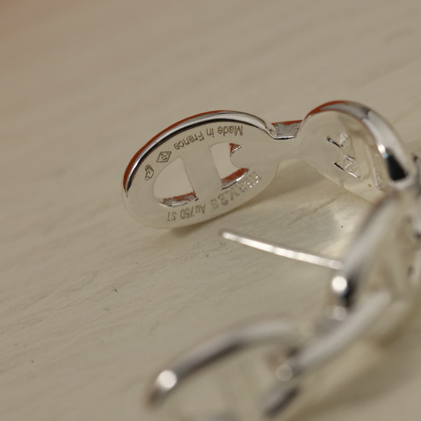 Hermes Silver Hoop Earrings