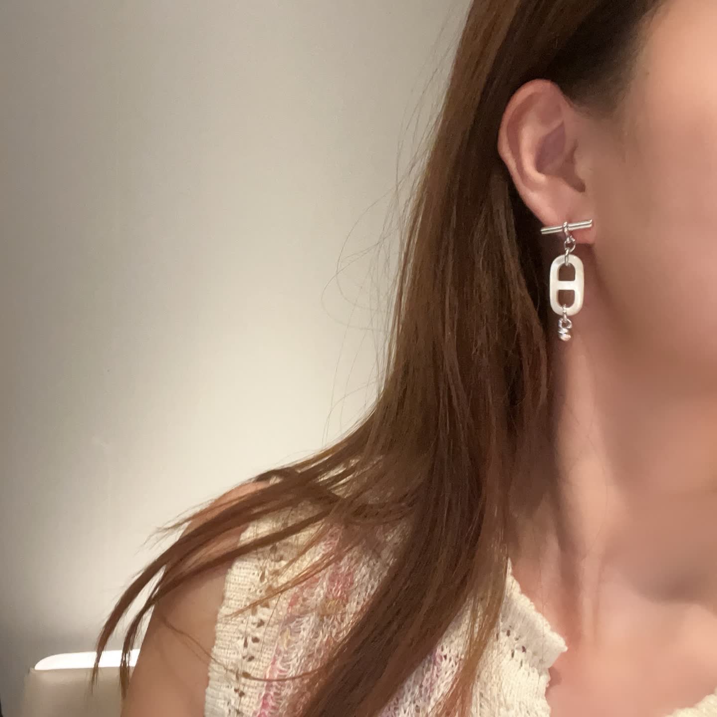 Hermes Hermès Gold and White Pearl Earrings