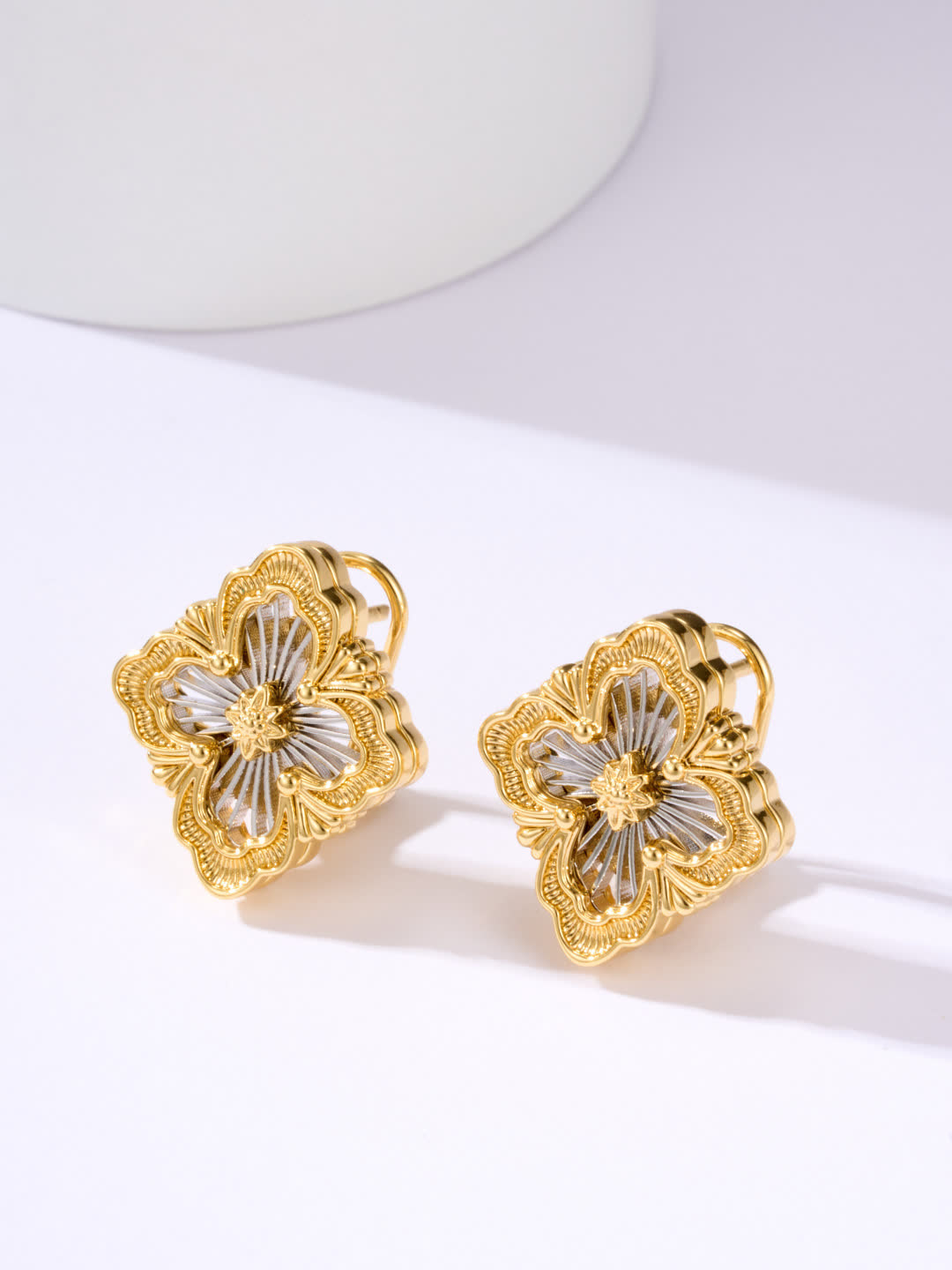 Hermes Gold Flower Earrings