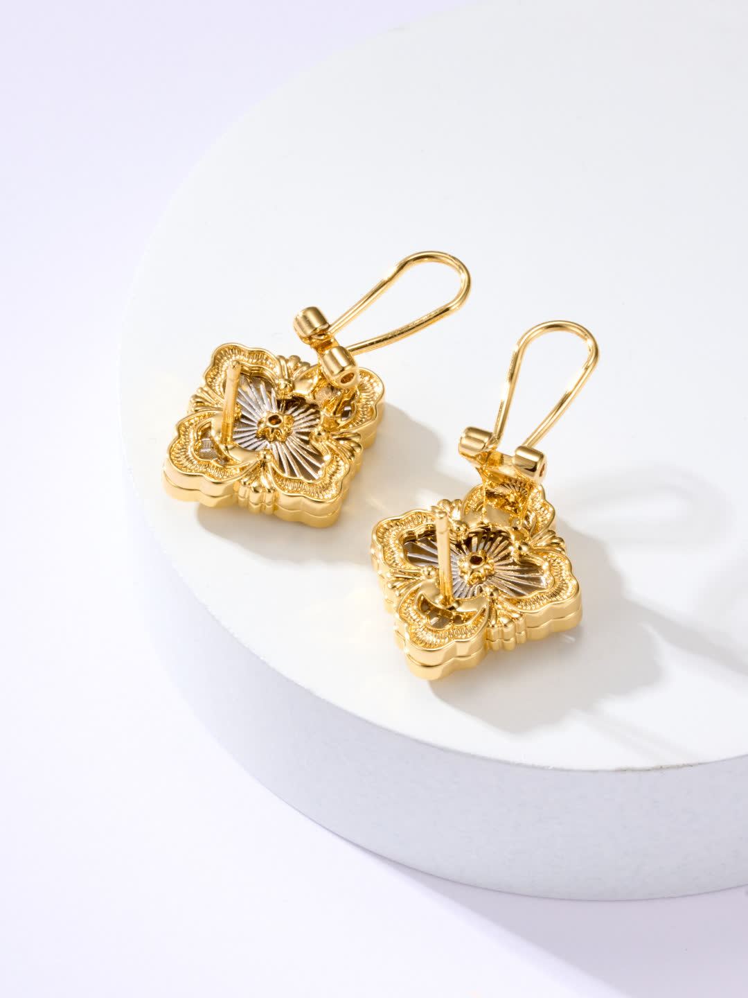Hermes Gold Flower Earrings