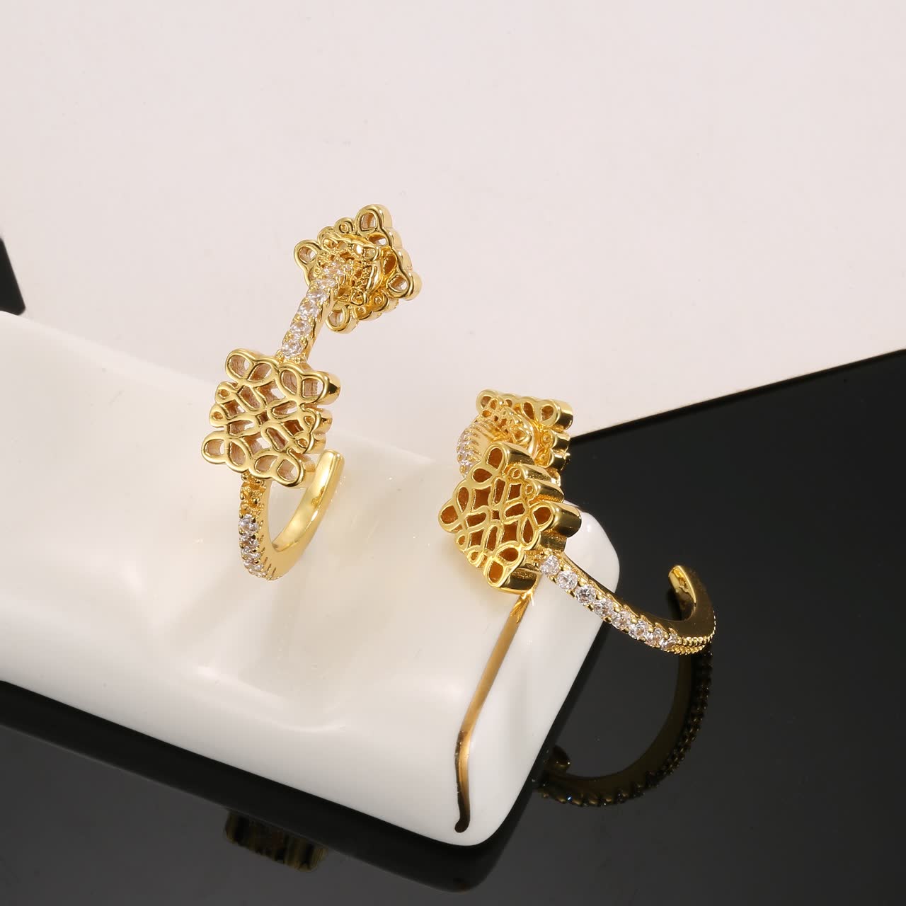 Loewe Gold Lion Head Hoop Earrings