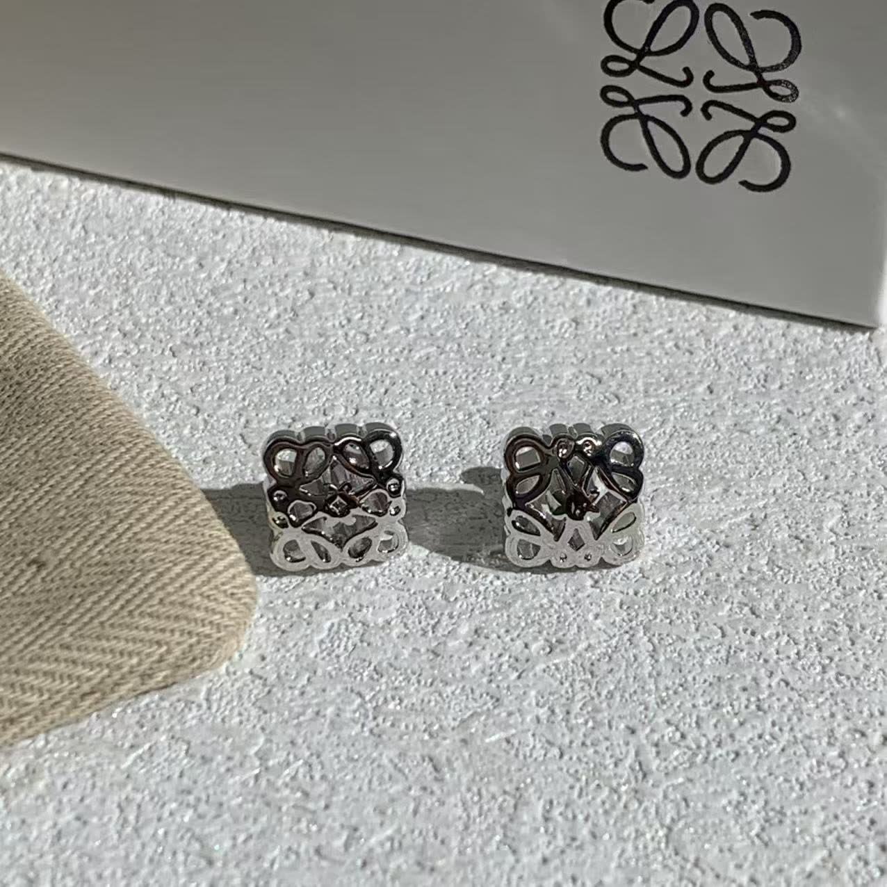 Loewe Silver Filigree Stud Earrings