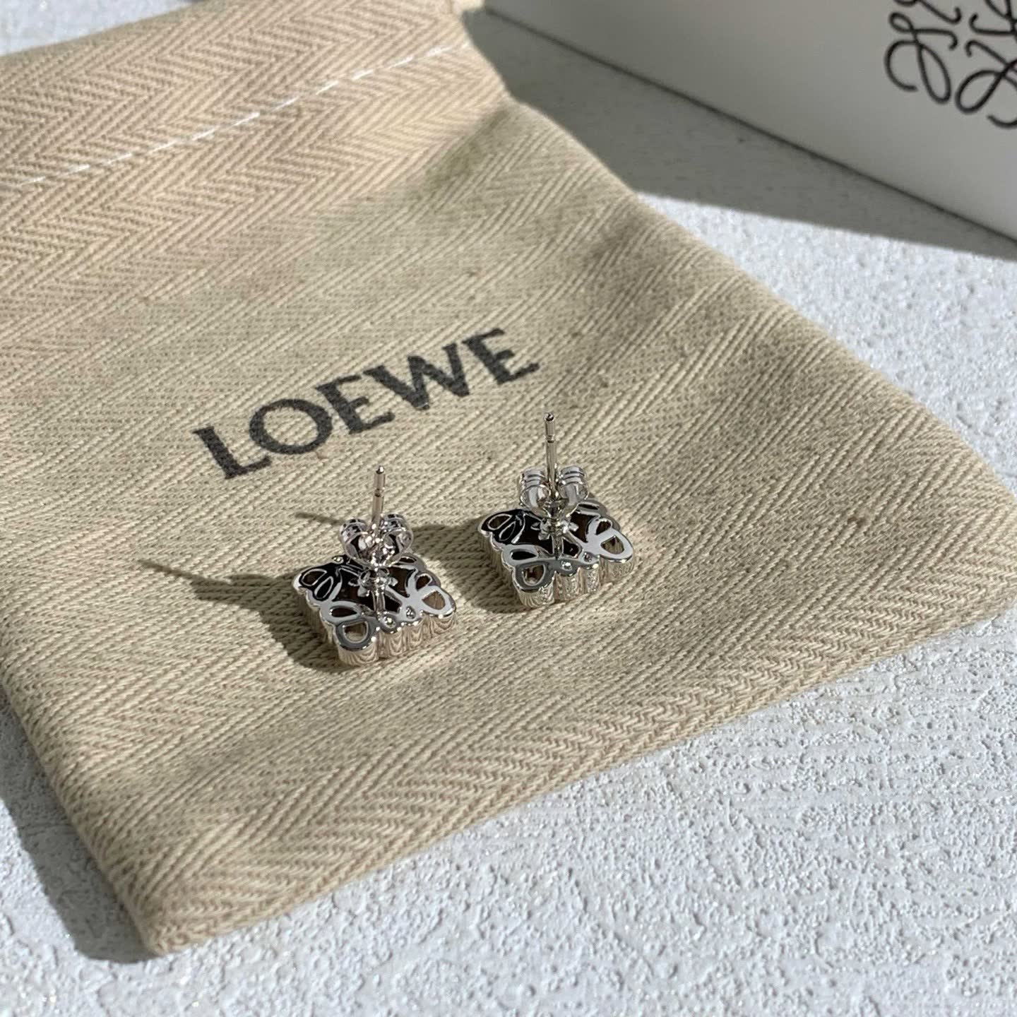Loewe Silver Filigree Stud Earrings