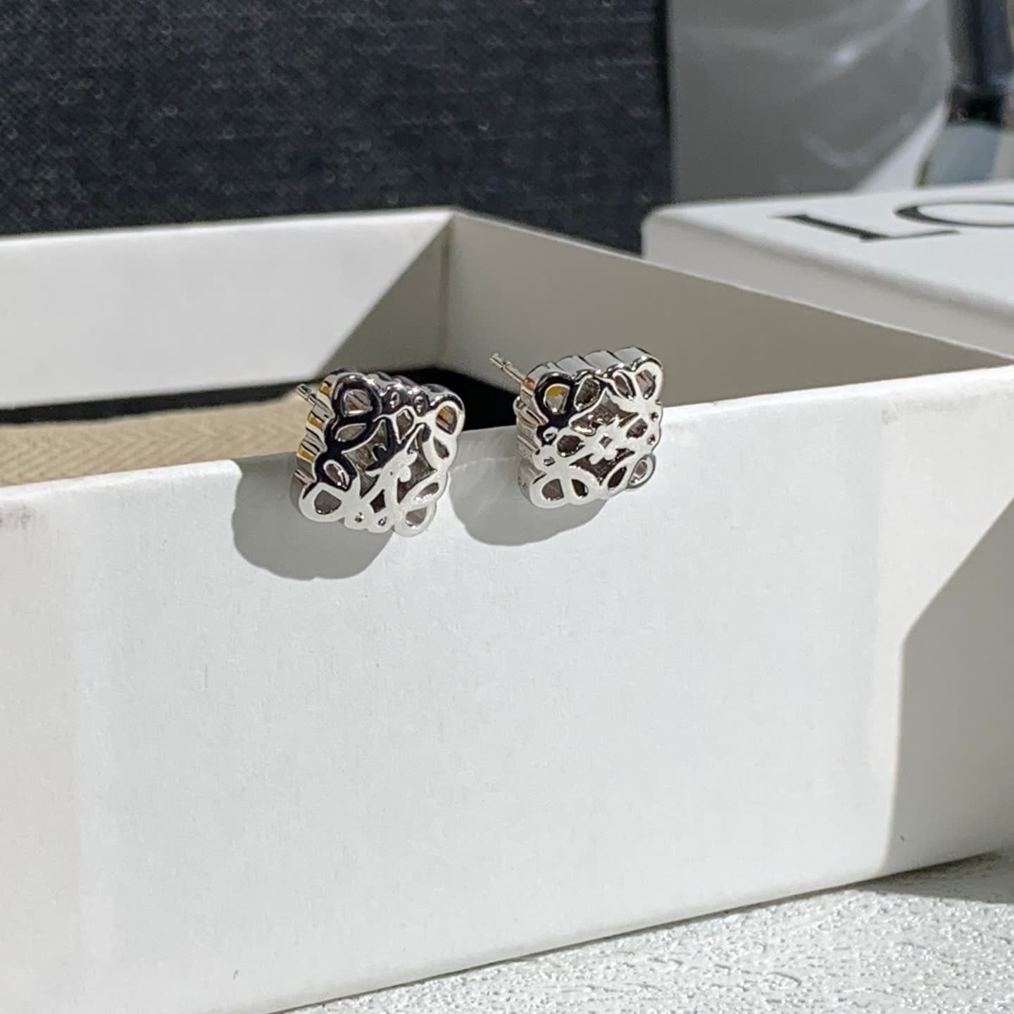 Loewe Silver Filigree Stud Earrings