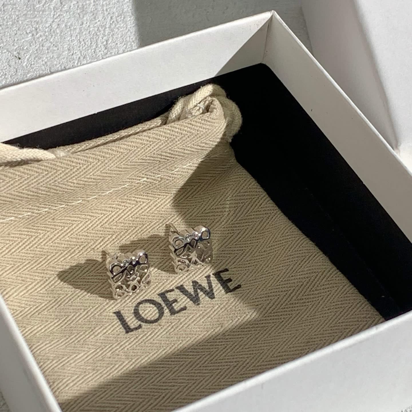 Loewe Silver Filigree Stud Earrings