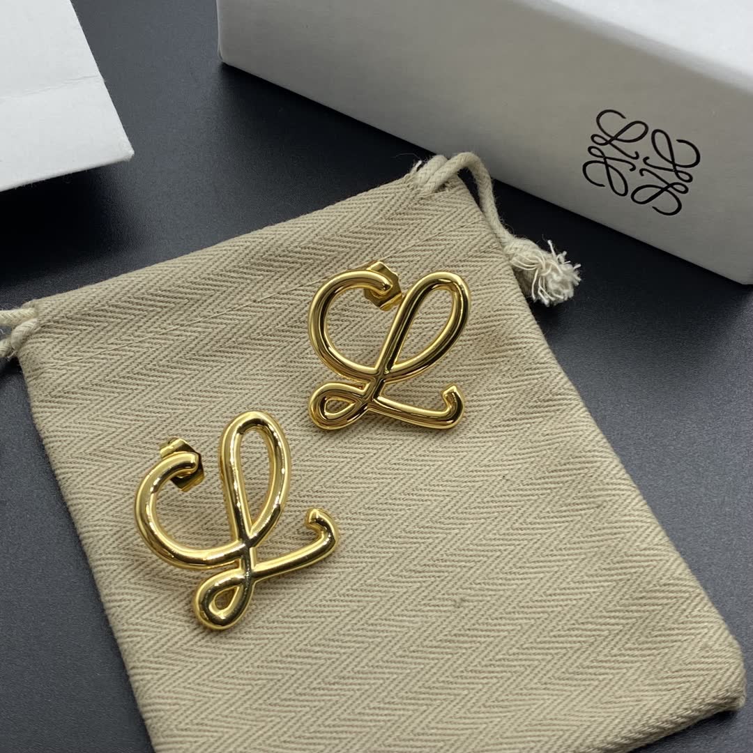 Loewe Gold 'L' Stud Earrings