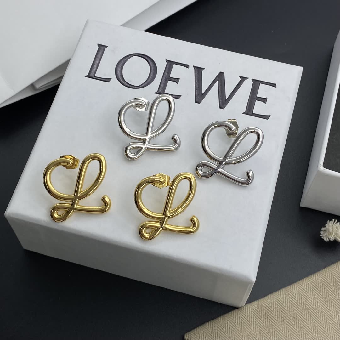 Loewe Gold 'L' Stud Earrings