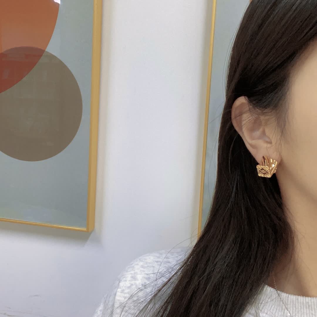 Loewe Gold Crown Stud Earrings