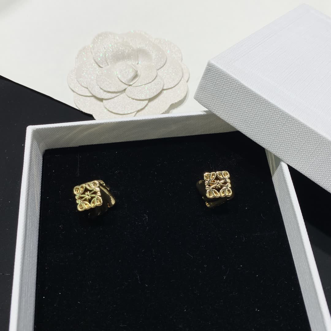 Loewe Gold Crown Stud Earrings