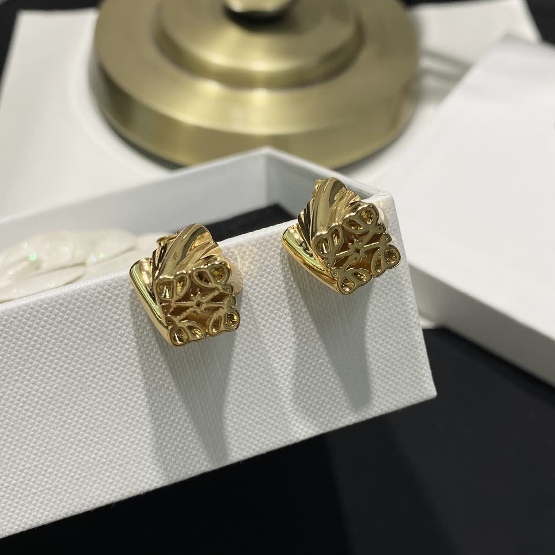 Loewe Gold Crown Stud Earrings