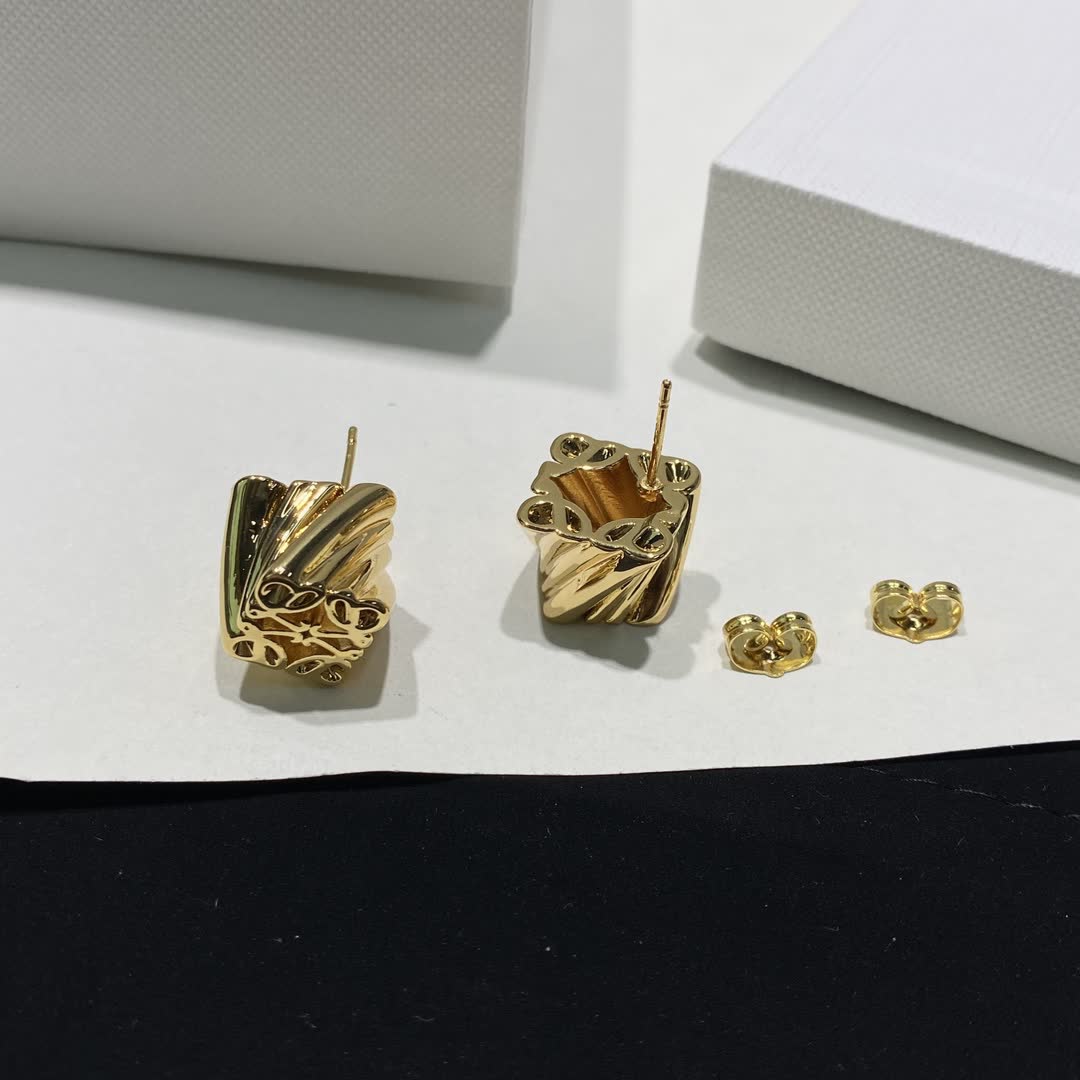 Loewe Gold Crown Stud Earrings