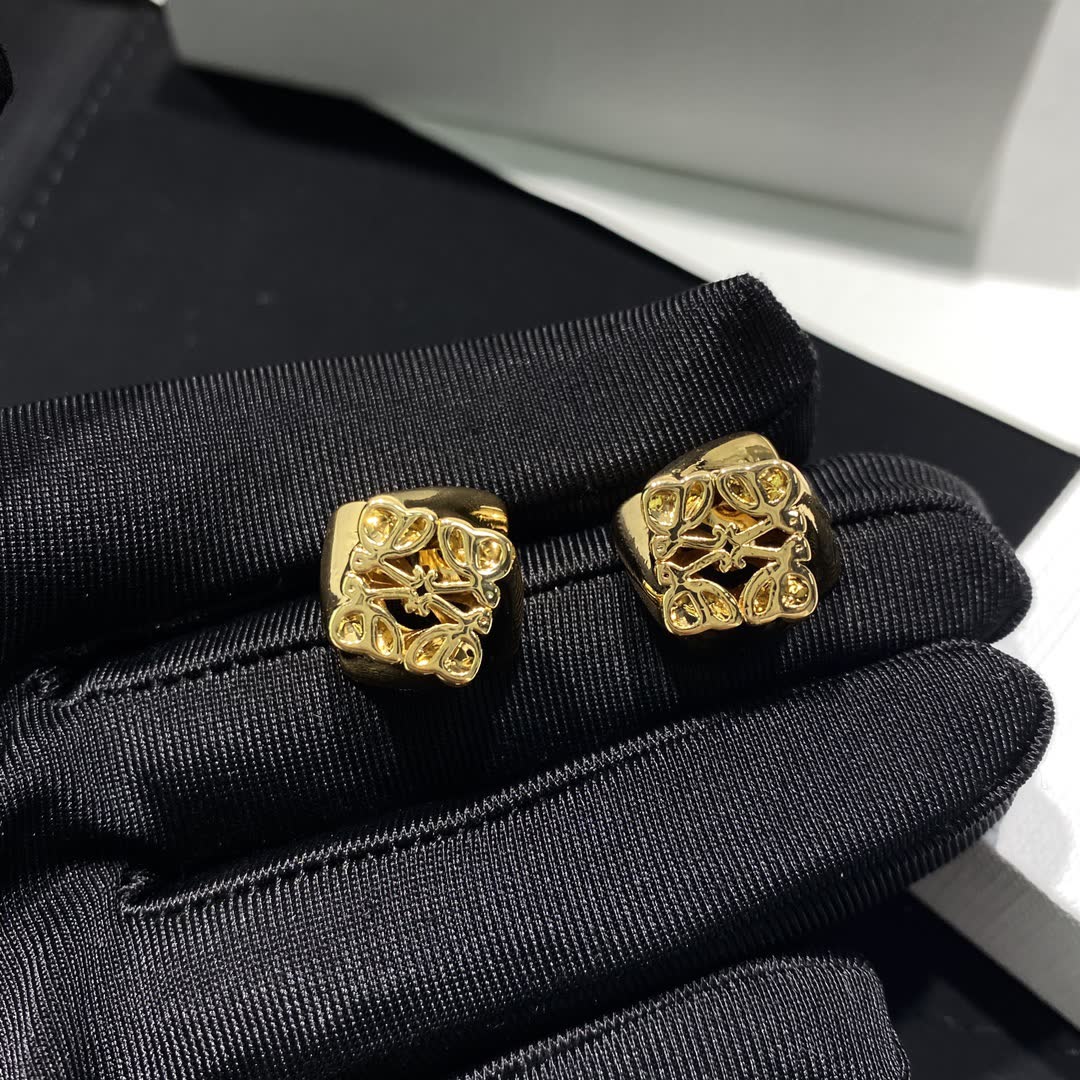 Loewe Gold Crown Stud Earrings