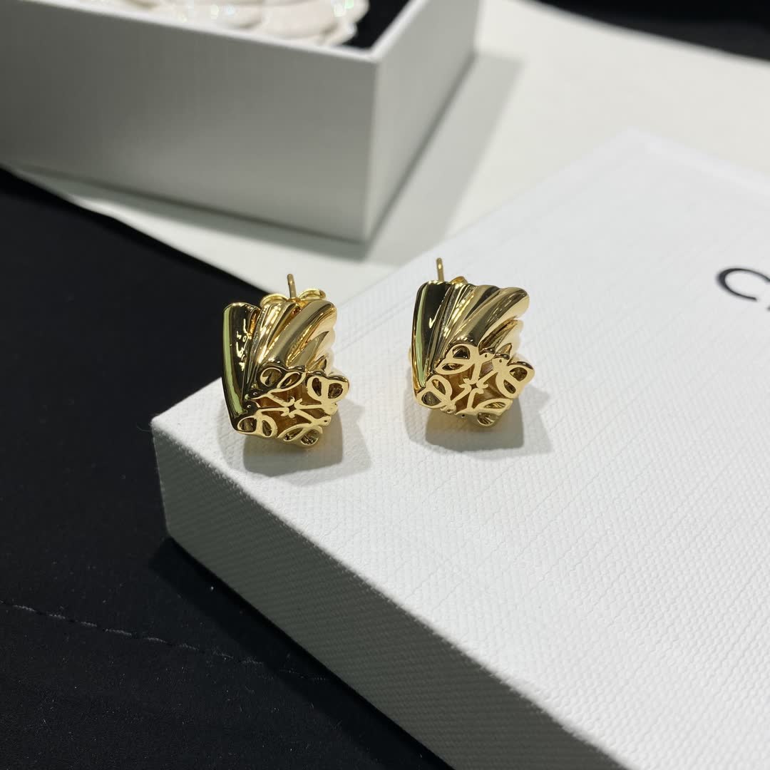 Loewe Gold Crown Stud Earrings