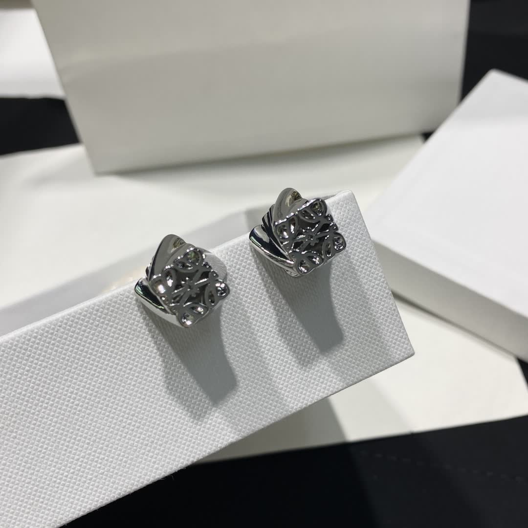Loewe Silver Flower Stud Earrings