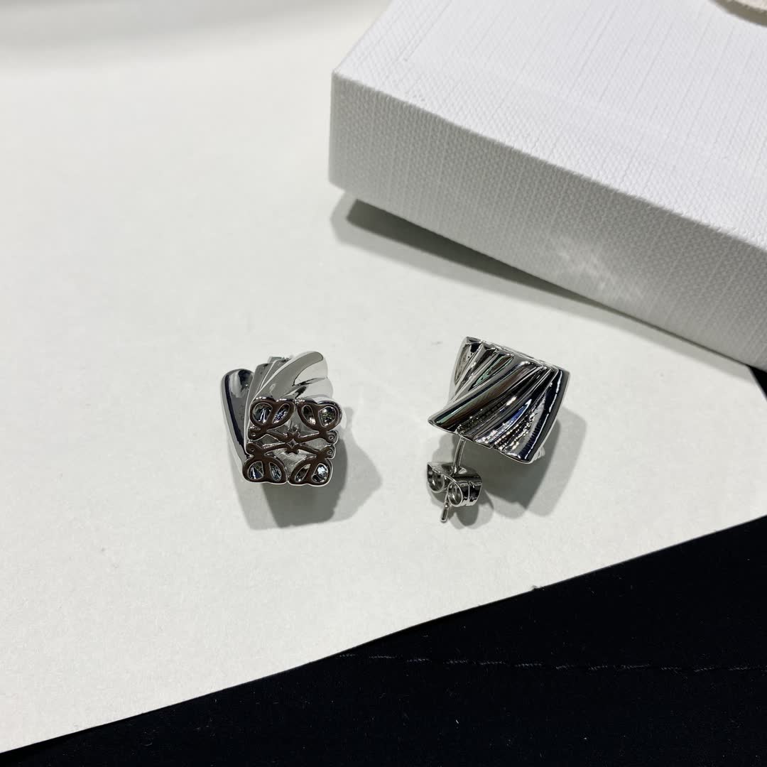 Loewe Silver Flower Stud Earrings