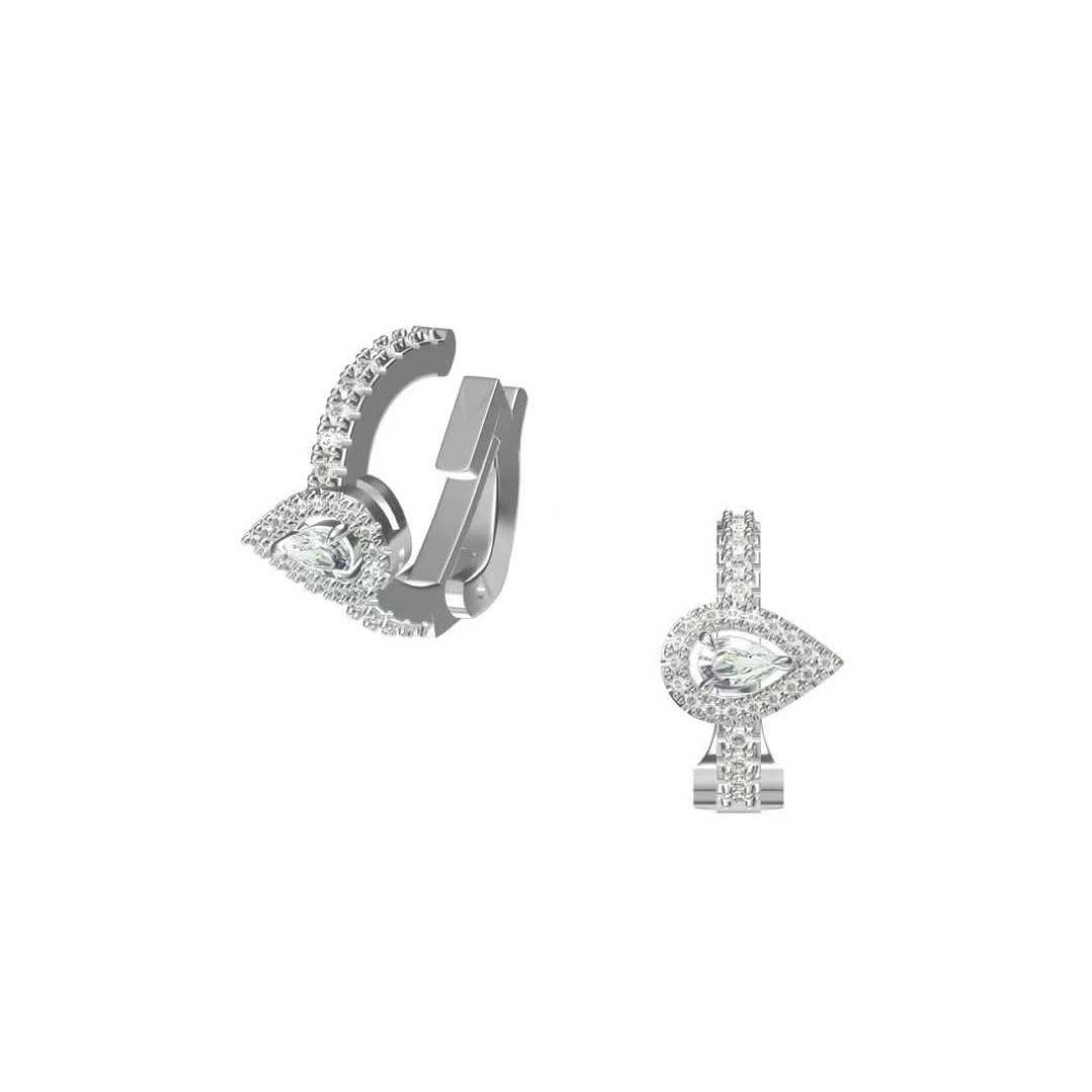 Messika Silver Hoop Earrings with Pear-Shaped Stones