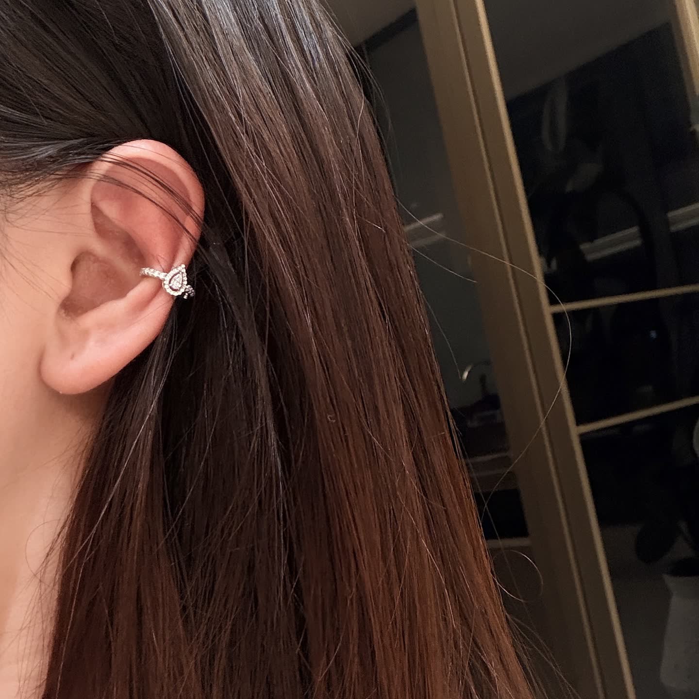 Messika Silver Hoop Earrings with Pear-Shaped Stones