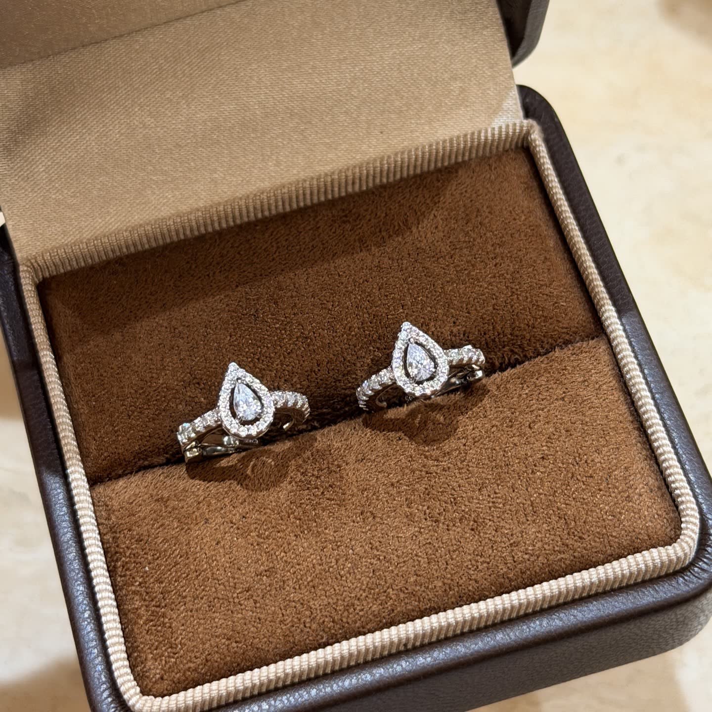 Messika Silver Hoop Earrings with Pear-Shaped Stones