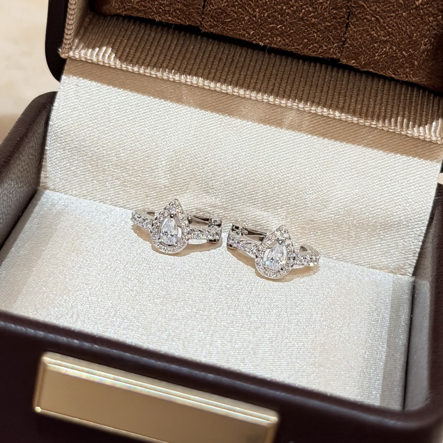 Messika Silver Hoop Earrings with Pear-Shaped Stones