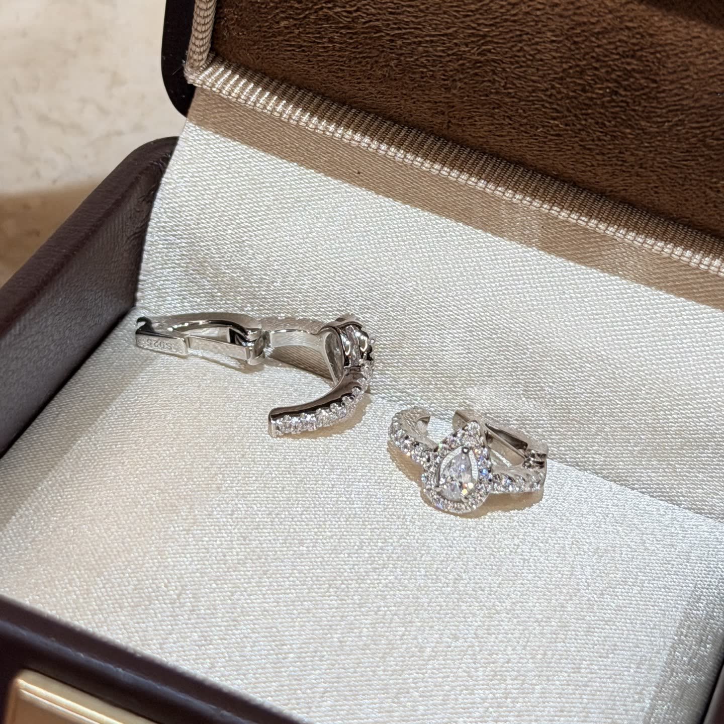 Messika Silver Hoop Earrings with Pear-Shaped Stones