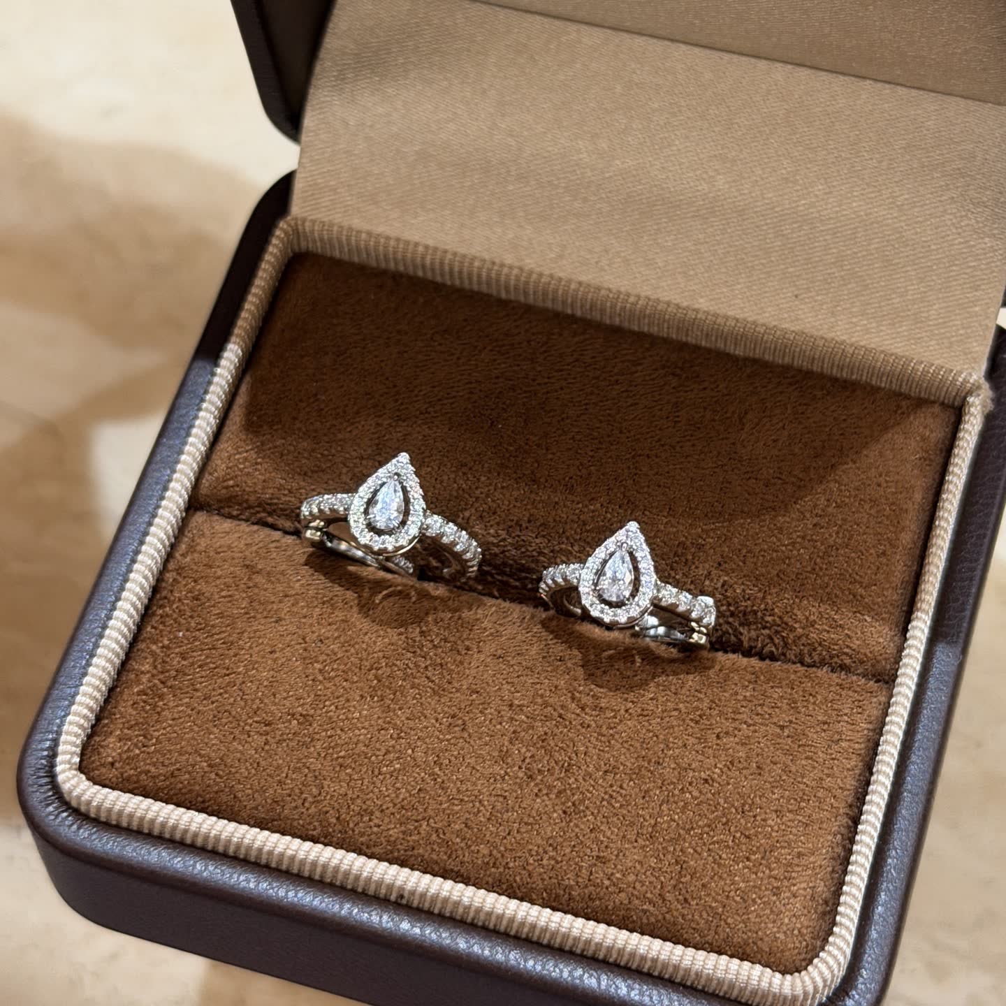 Messika Silver Hoop Earrings with Pear-Shaped Stones