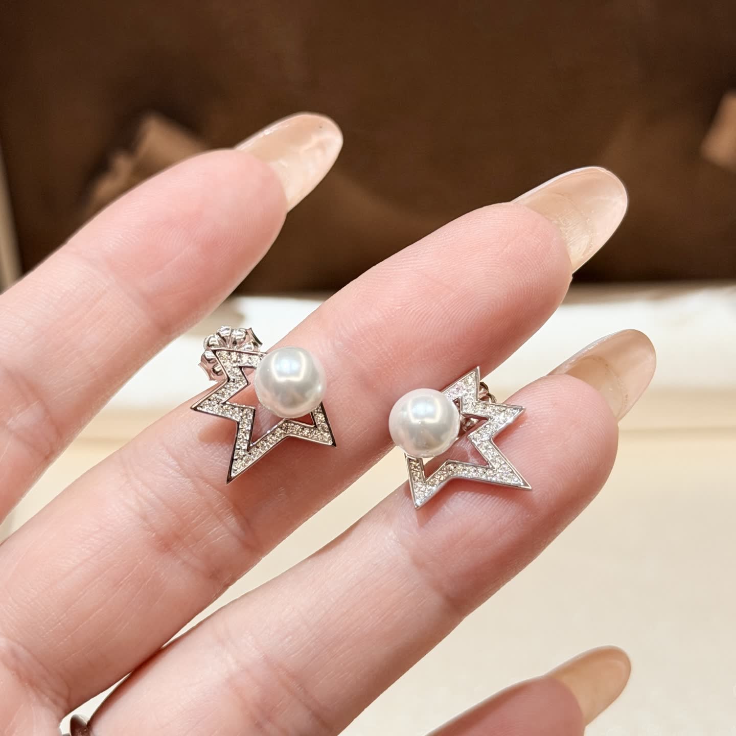 Mikimoto Star-shaped Pearl Stud Earrings
