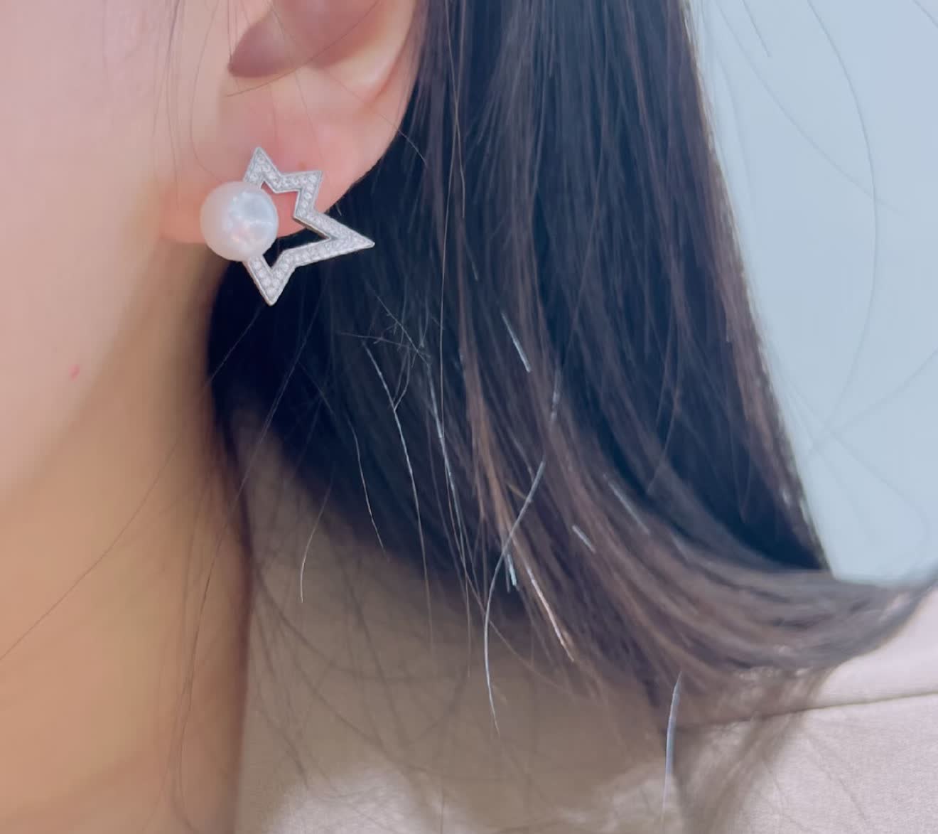 Mikimoto Star-shaped Pearl Stud Earrings