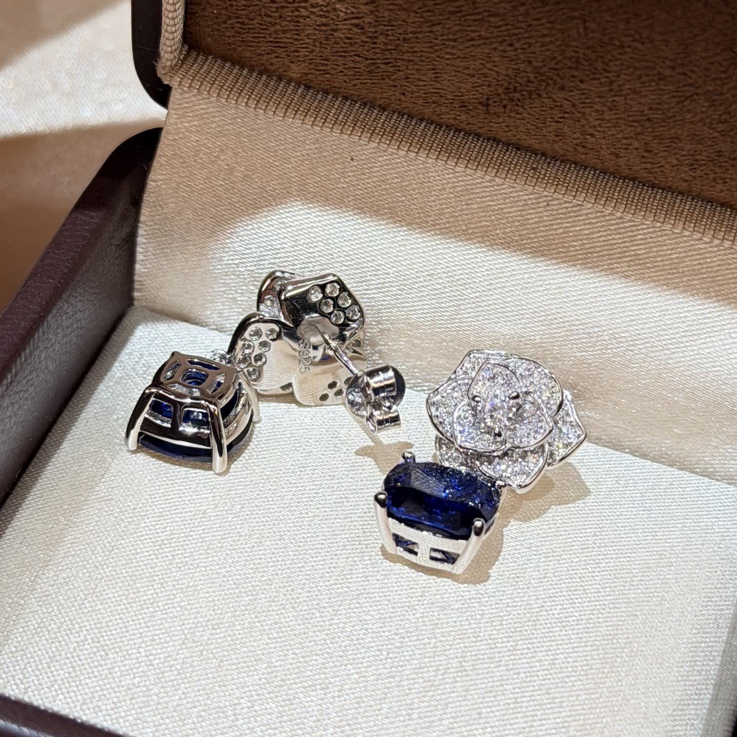 Piaget Elegant Blue Gemstone and Diamond Earrings