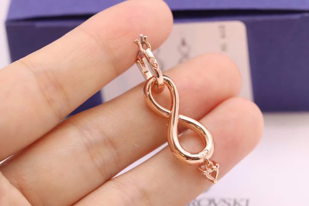 Swarovski Infinity Earrings with Crystal Heart Drop