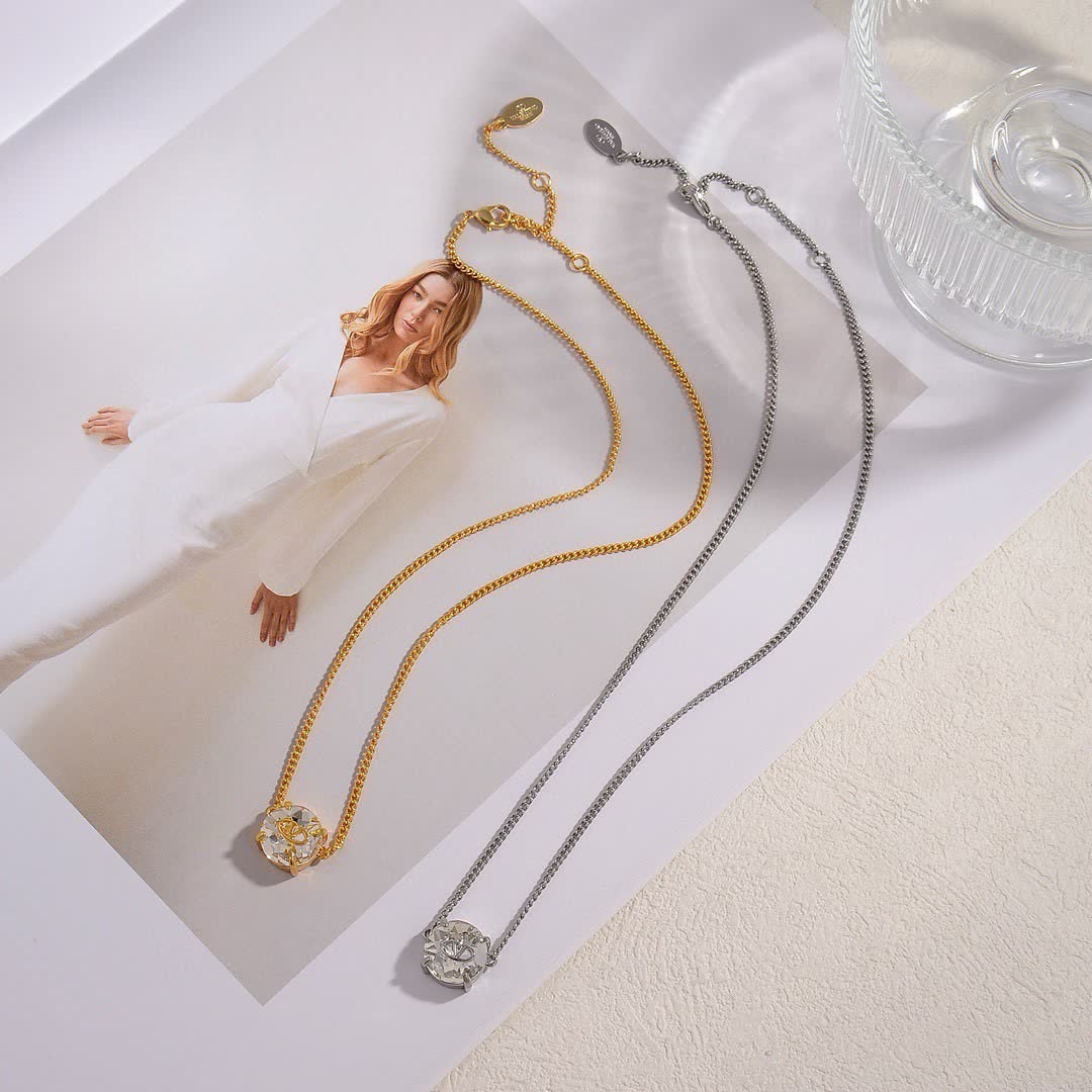 Valentino Earrings - Gold and Silver Chain with Crystal Embellishments